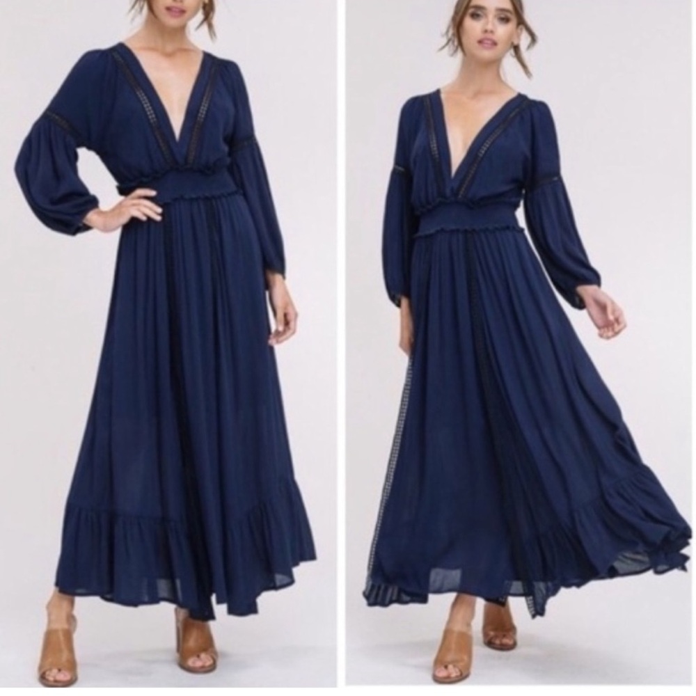 Navy Blue Maxi Dress Listicle Large